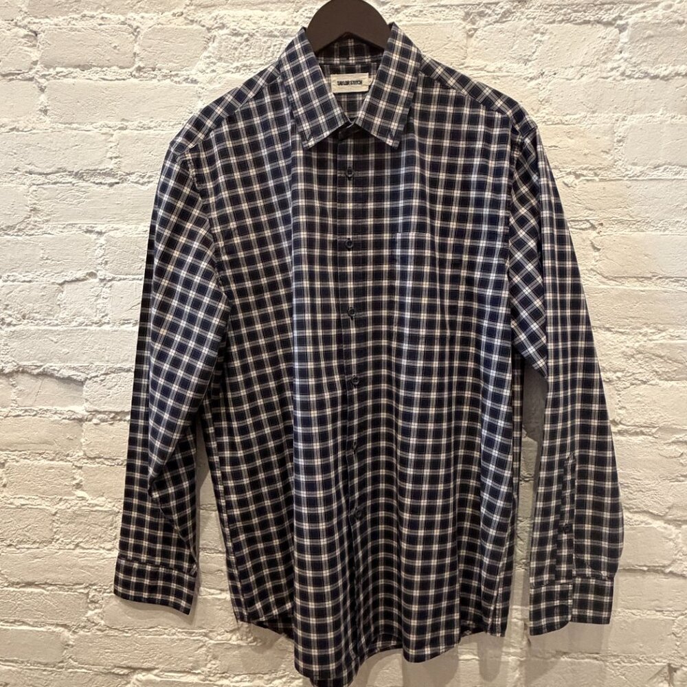 Taylor Stitch The Jack Button Down Shirt in Deep Blue Plaid, Size 44 (XL) - Picture 2 of 12